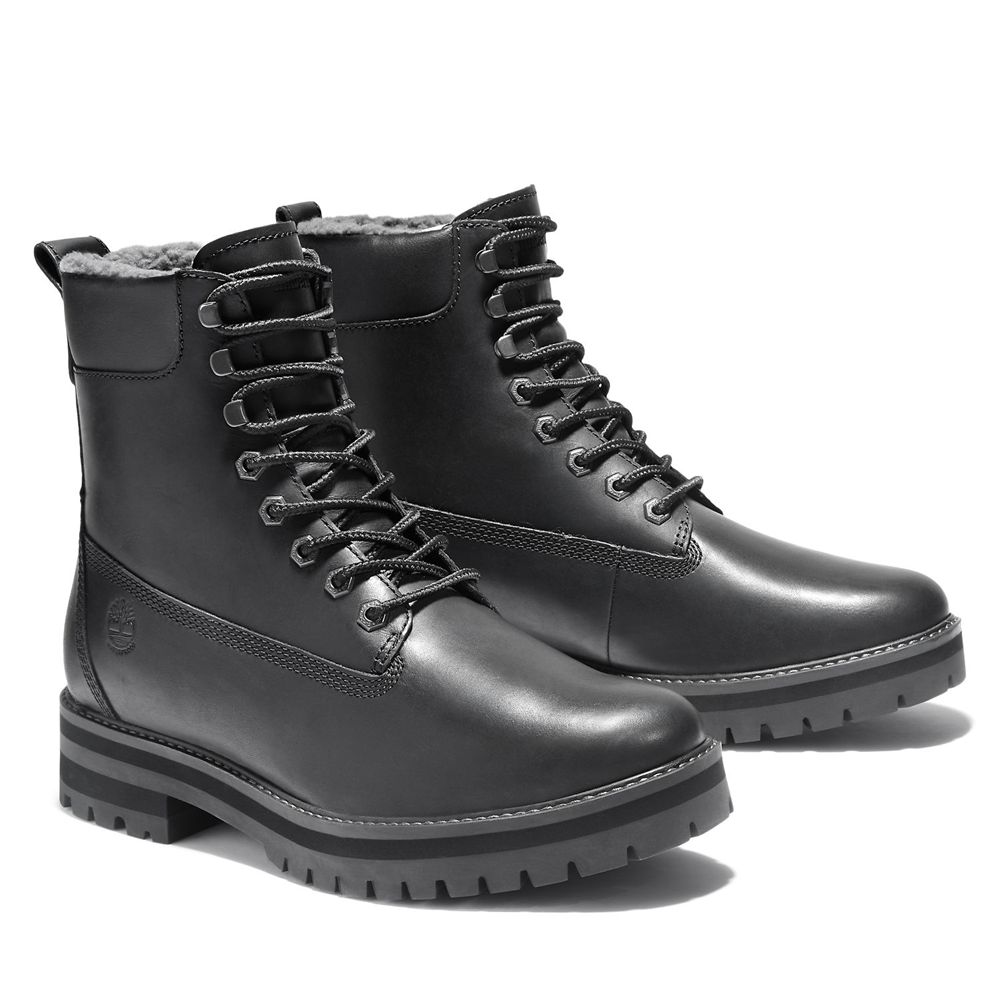 Ghete Iarna Timberland Barbati Negrii - Courma Guy Waterproof - Romania - MHJLDX425